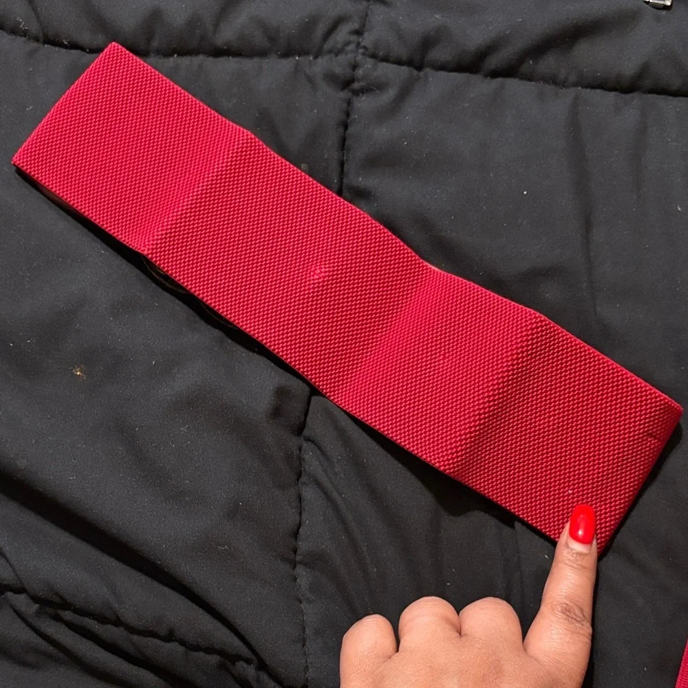 Fashion Dress Belt Red with Gold and Blue Accents